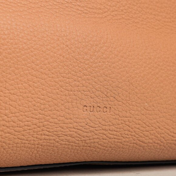 Gucci Bamboo Daily Rose Beige Leather Large Top Handle Bag - Picture 9 of 14